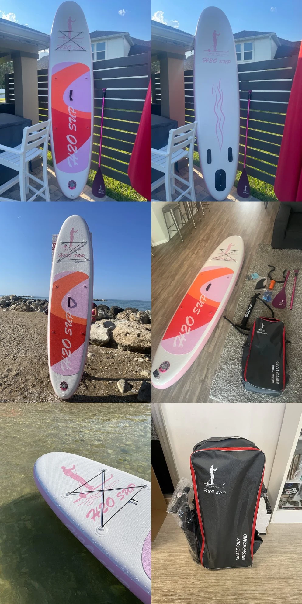 Drop Stitch PVC Custom Paddleboard Surfing Inflatable Stand up Paddle Board Isup Surf Board in 10′6′′