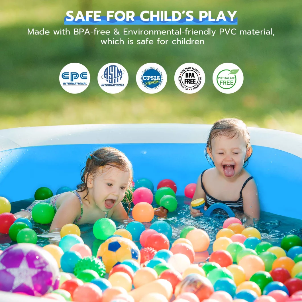 OEM 1PCS Logo Custom 3 Tier Alberca Picina PVC Kids Child Pets Outdoor Rectangular Inflatable Swimming Pool Float Park Party
