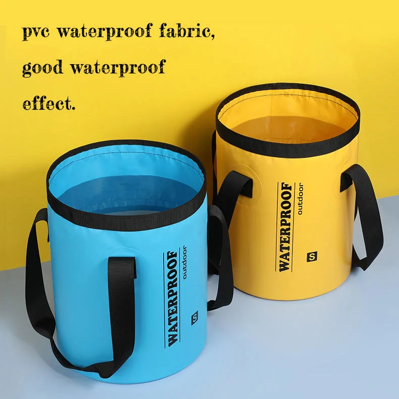Outdoor Camping Water Folding Bucket Lightweight Portable Collapsible PVC Bucket