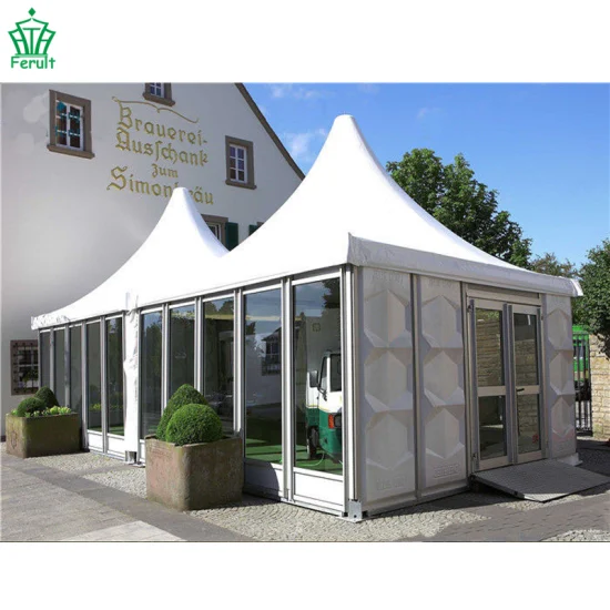 5X5m Empfangs-Pagodenzelt, Hochzeitszelt mit weißem Dach aus PVC